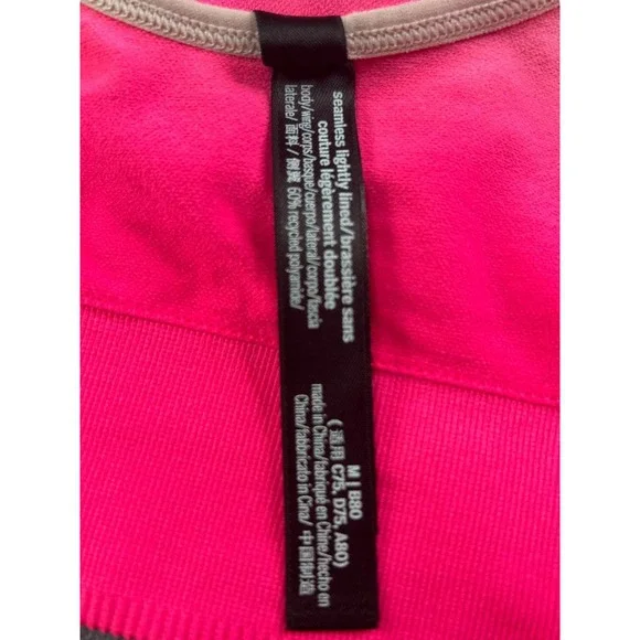 Pink Active Seamless Lightly Padded Lined Bralette Womens Size M Pink Gradient - Picture 6 of 11
